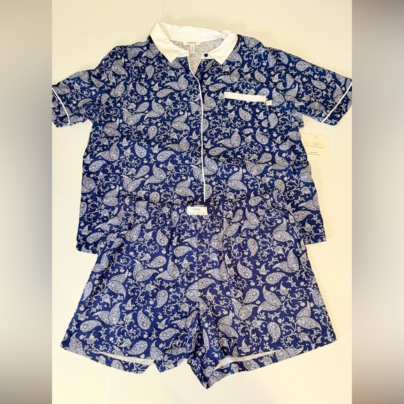 Martha Stewart Other - Martha Stewart Navy Paisley Pajama Set Size Large , NWT